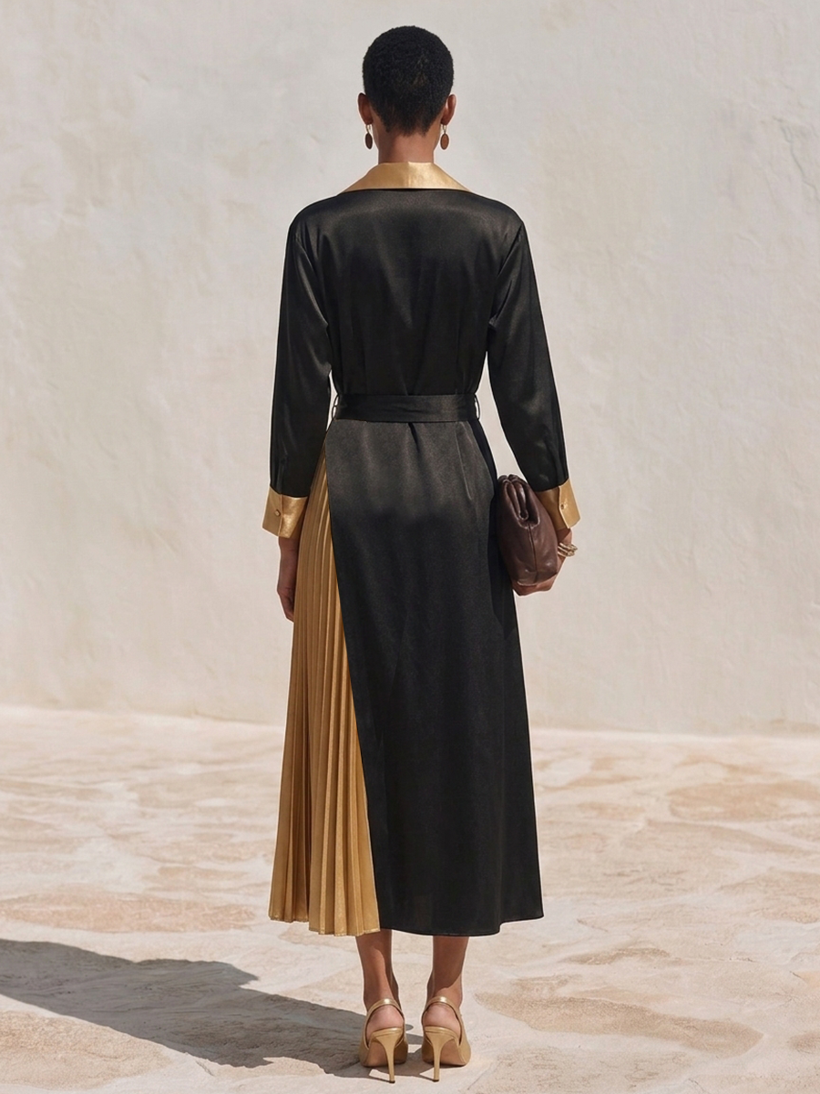 Women's Wrap Lapel Midi Dress – ModClo