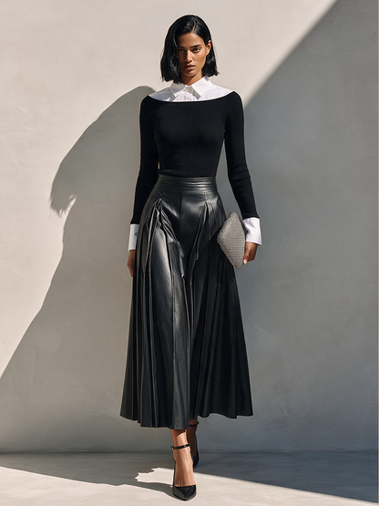 Women's Knit Faux Layer Skirt Set – ModClo