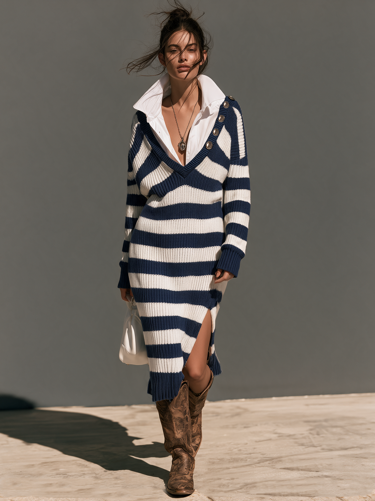 Women's Striped Vintage Sweater Dress – ModClo