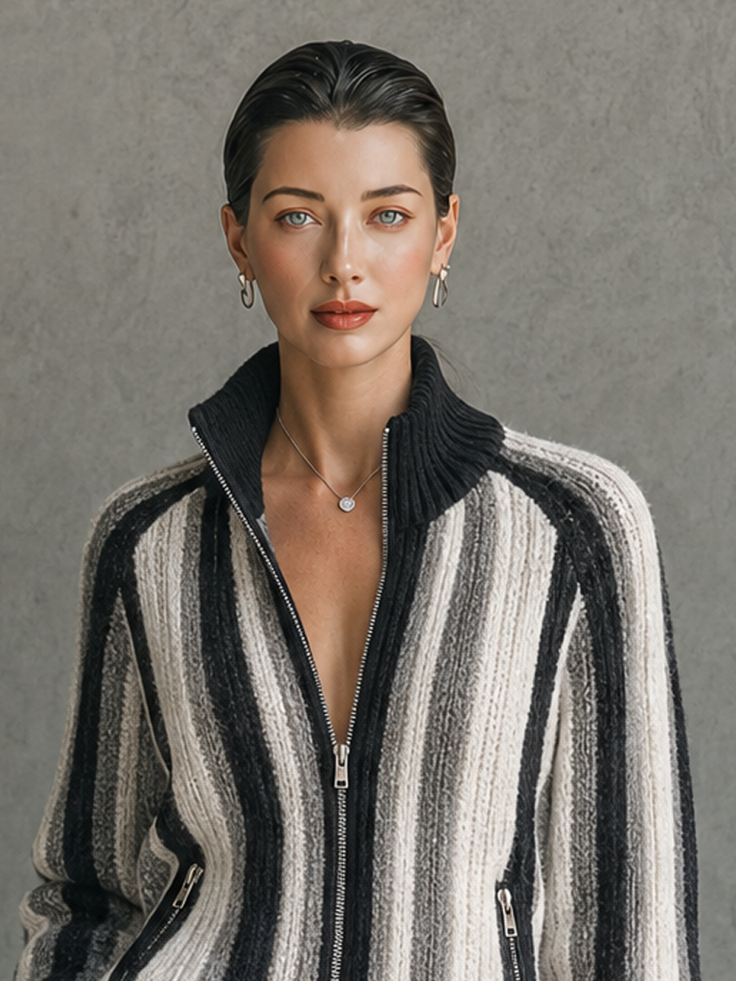 Women's Vintage Stand Collar Cardigan – ModClo