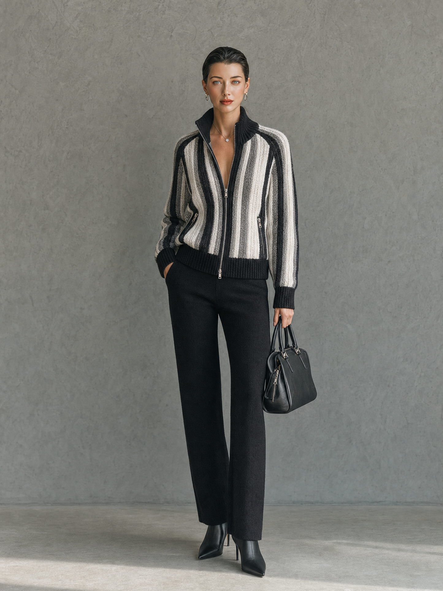 Women's Vintage Stand Collar Cardigan – ModClo