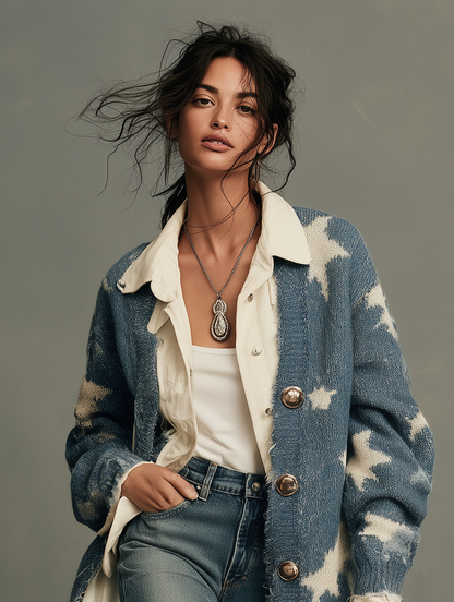 Women's Jacquard Vintage Cardigan – ModClo