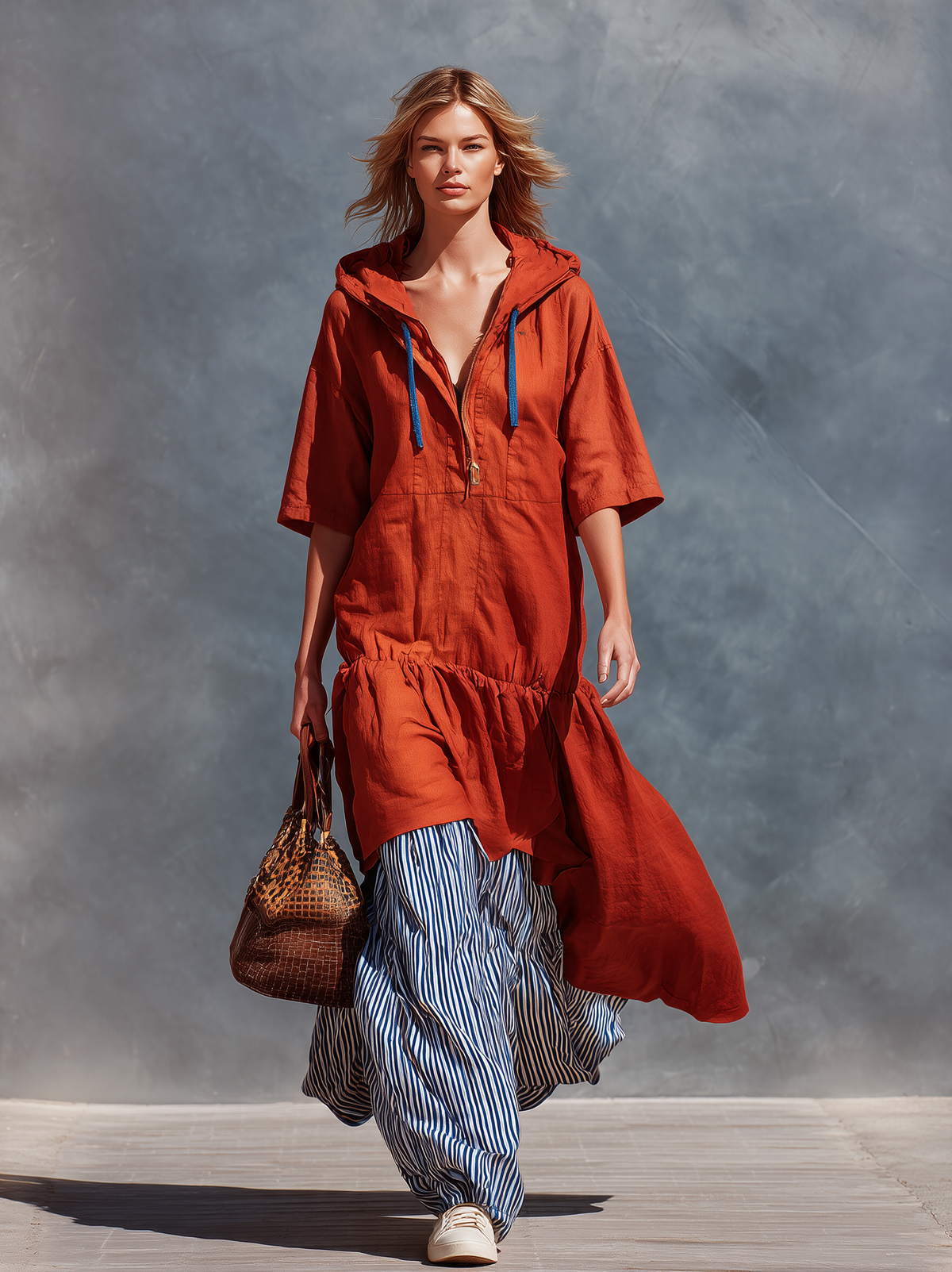 Women's Red Linen Maxi Dress – ModClo