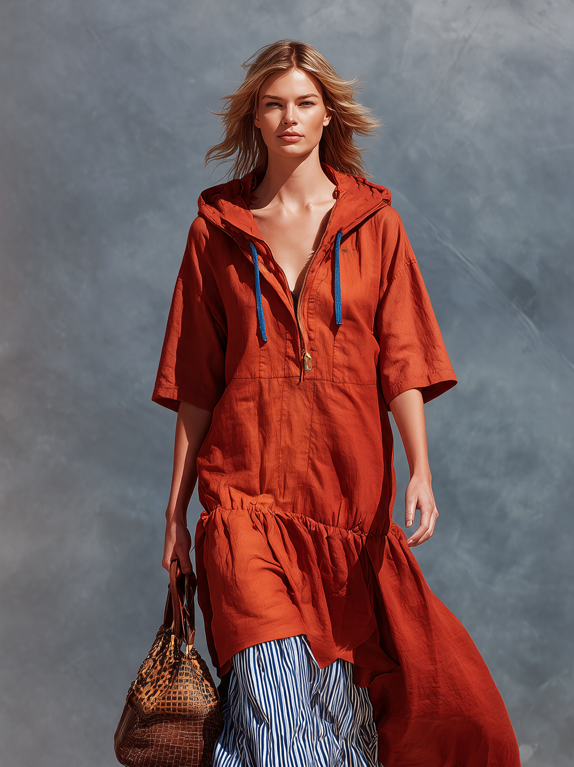 Women's Red Linen Maxi Dress – ModClo