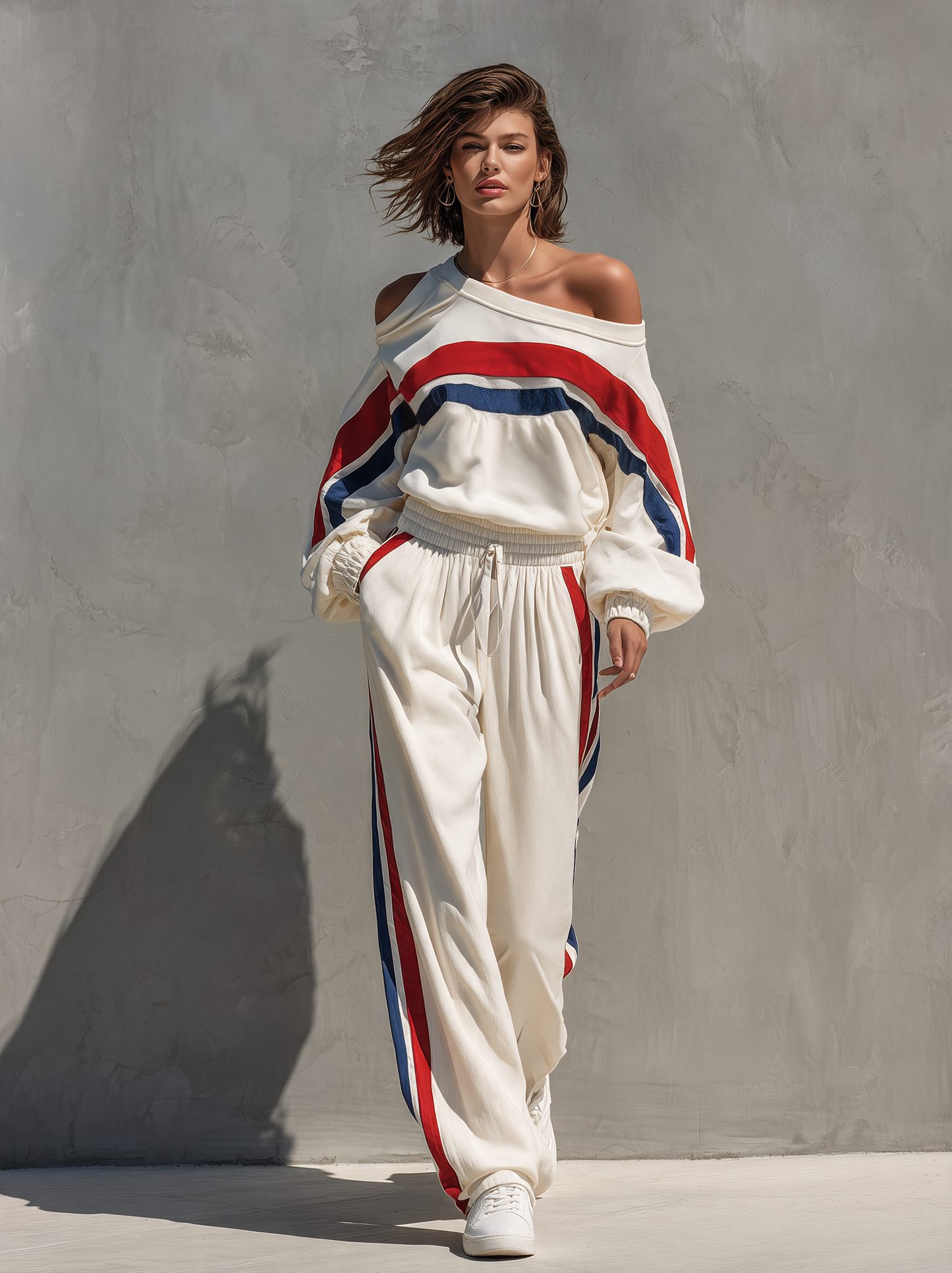 Women's White Long Sleeve Two-Piece Set – ModClo