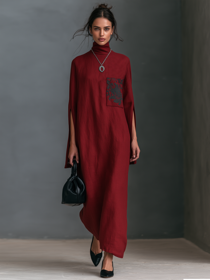 Women's Slit Pocket Embroidery Maxi Dress – ModClo