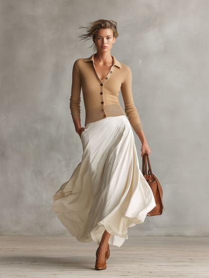 Women's White Knit Two-Piece Set – ModClo