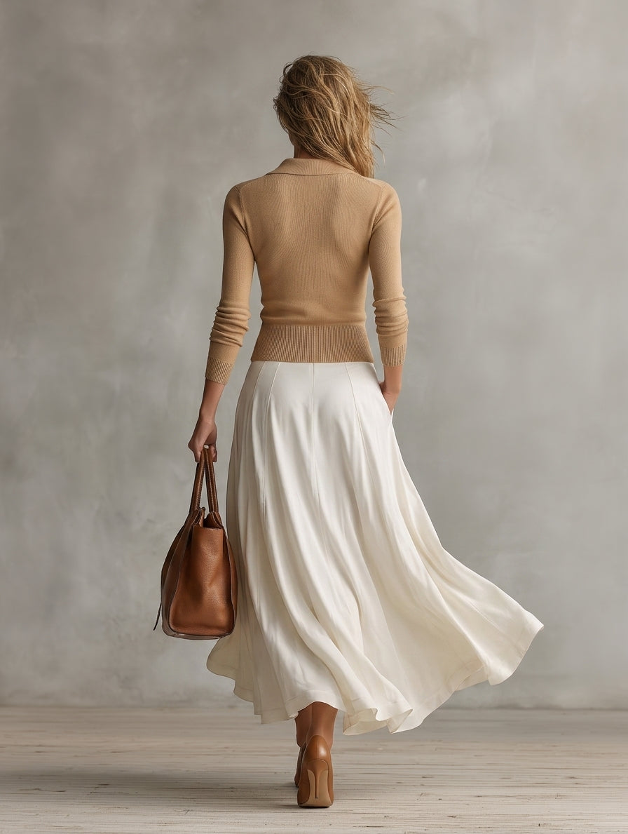 Women's White Knit Two-Piece Set – ModClo
