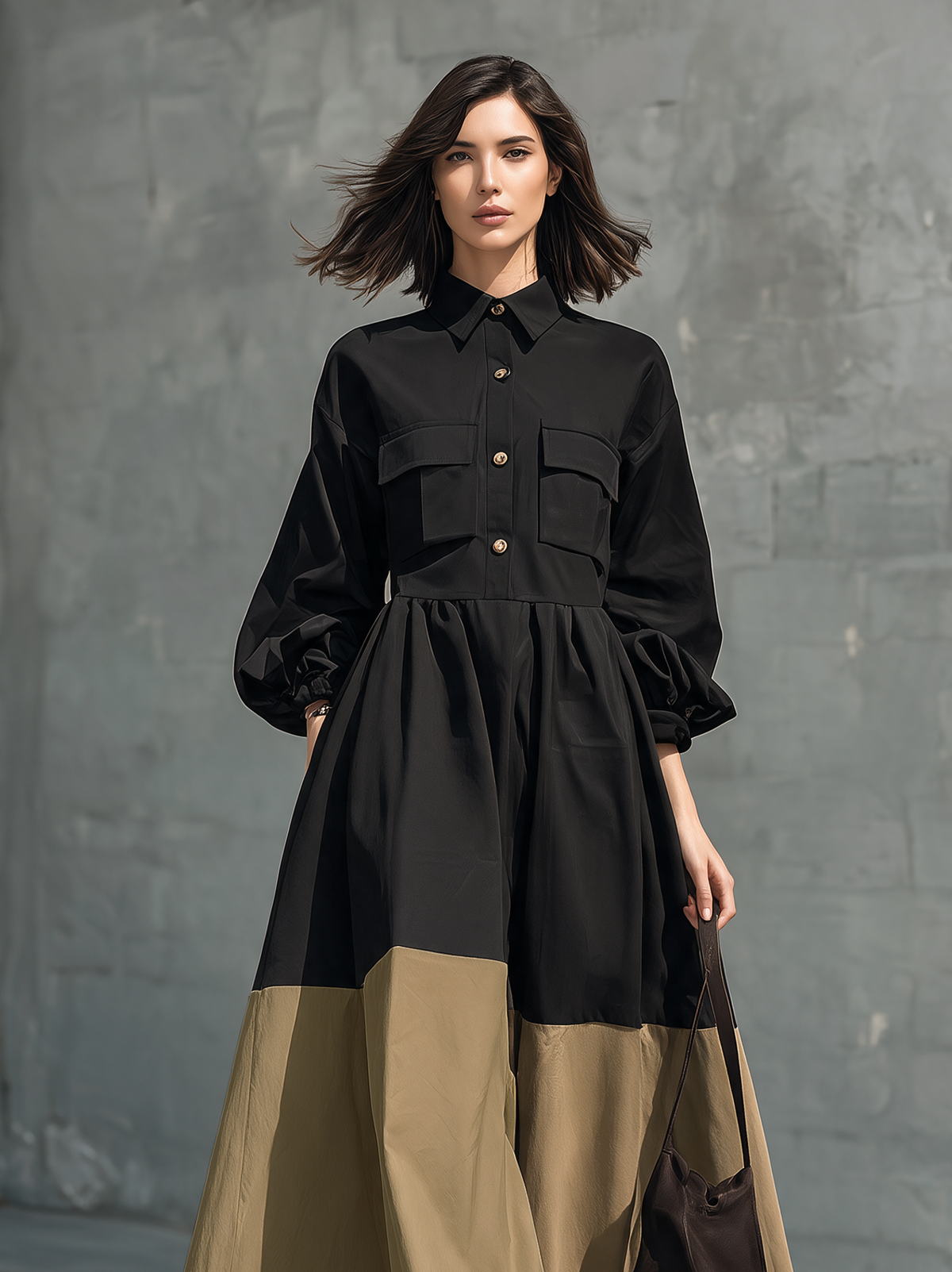 Women's Black Woven Maxi Dress – ModClo