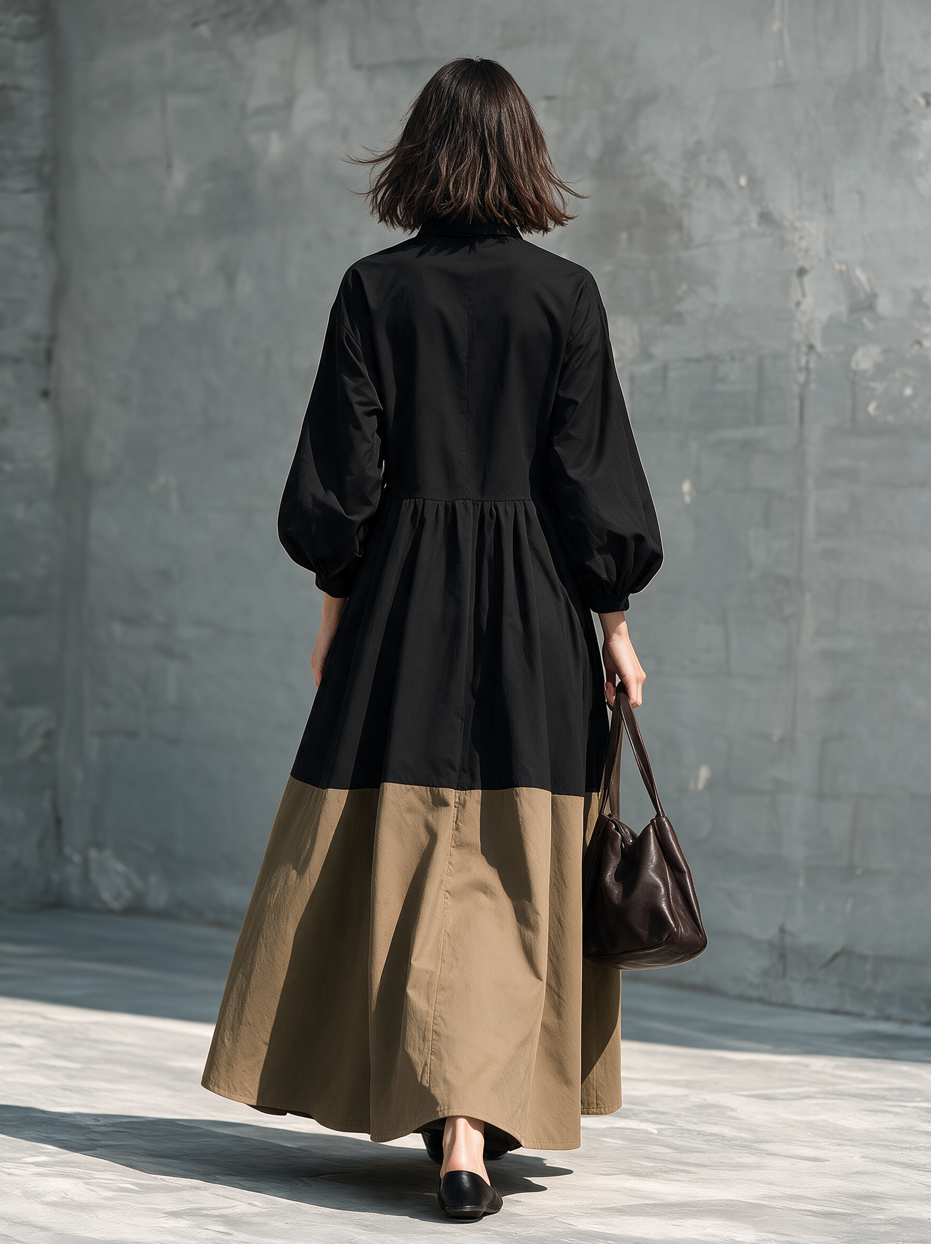 Women's Black Woven Maxi Dress – ModClo