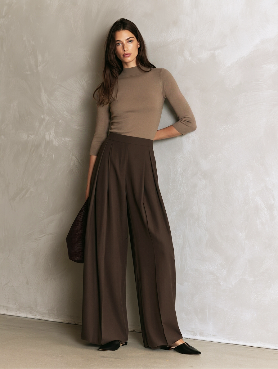 Women's Khaki Knit Long Sleeve Two-Piece Set – ModClo