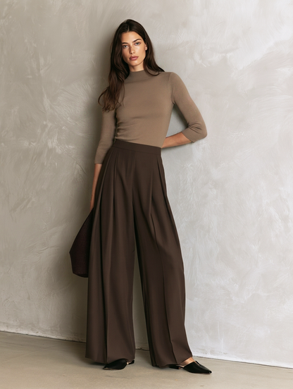 Women's Khaki Knit Long Sleeve Two-Piece Set – ModClo