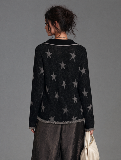 Women's Jacquard Zipper Vintage Cardigan – ModClo