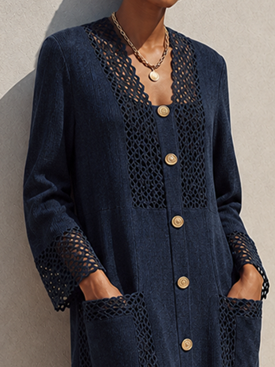 Women's Lace Panel Neck Maxi Dress – ModClo