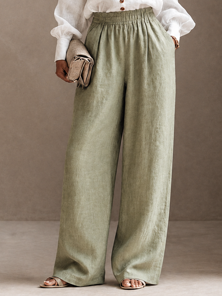 Women's Linen Button Cotton Trouser Set – ModClo