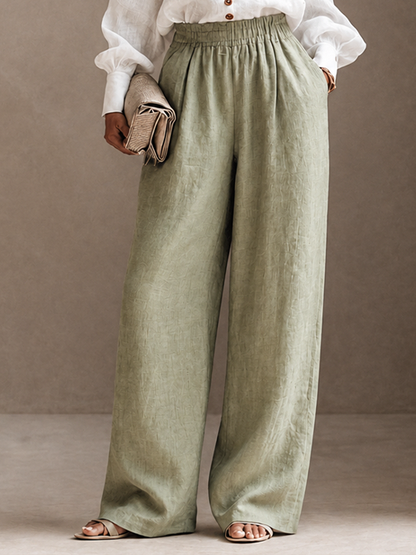 Women's Linen Button Cotton Trouser Set – ModClo