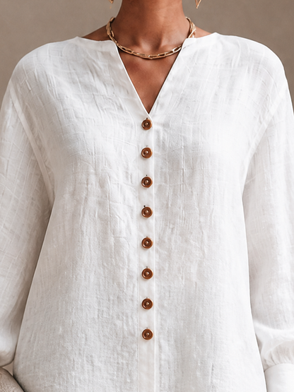 Women's Linen Button Cotton Top – ModClo
