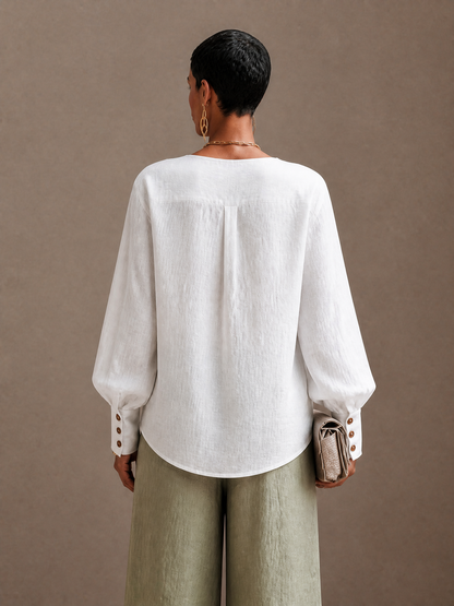 Women's Linen Button Cotton Top – ModClo