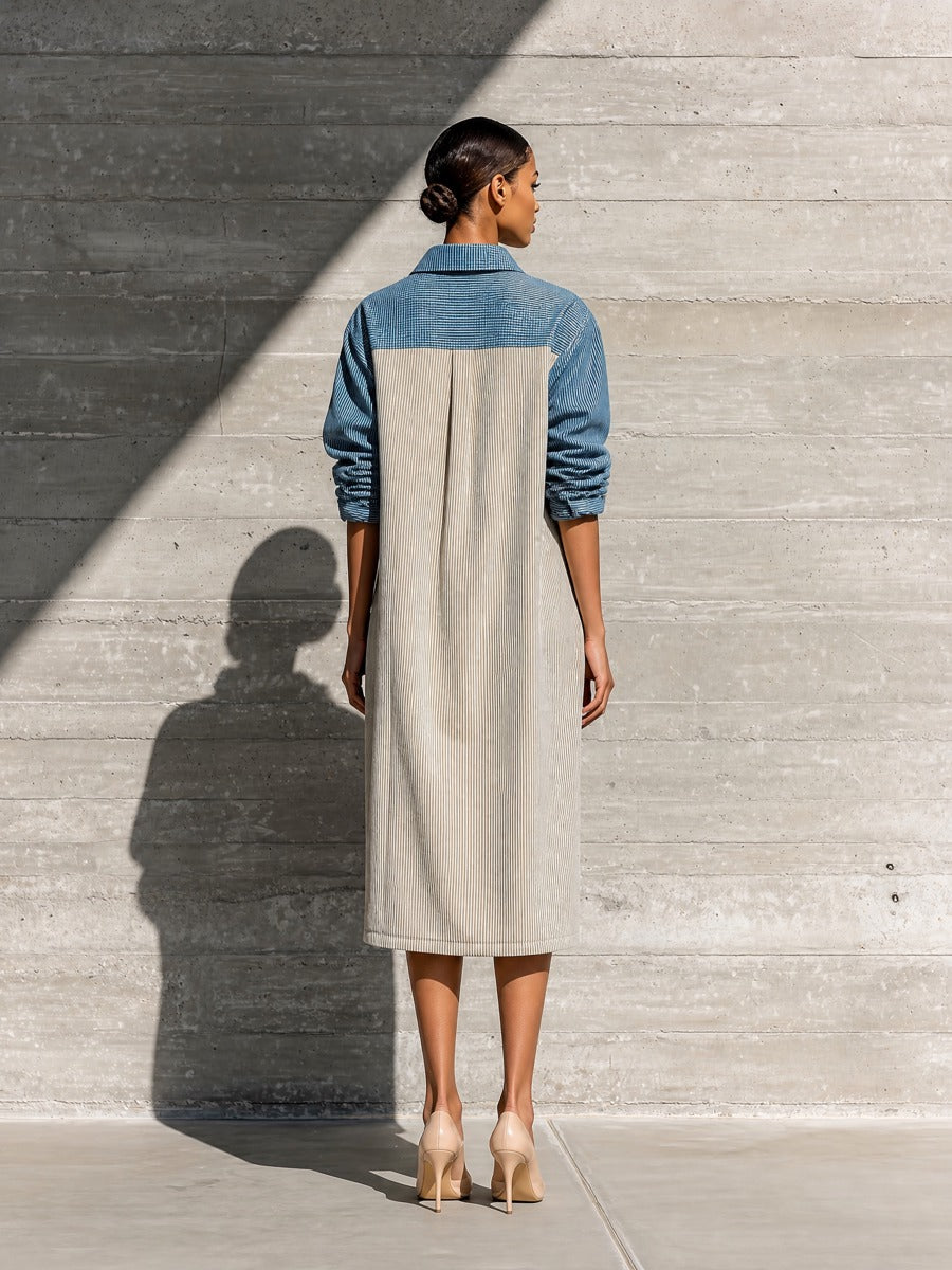 Women's Beige Long Sleeve Dress – ModClo