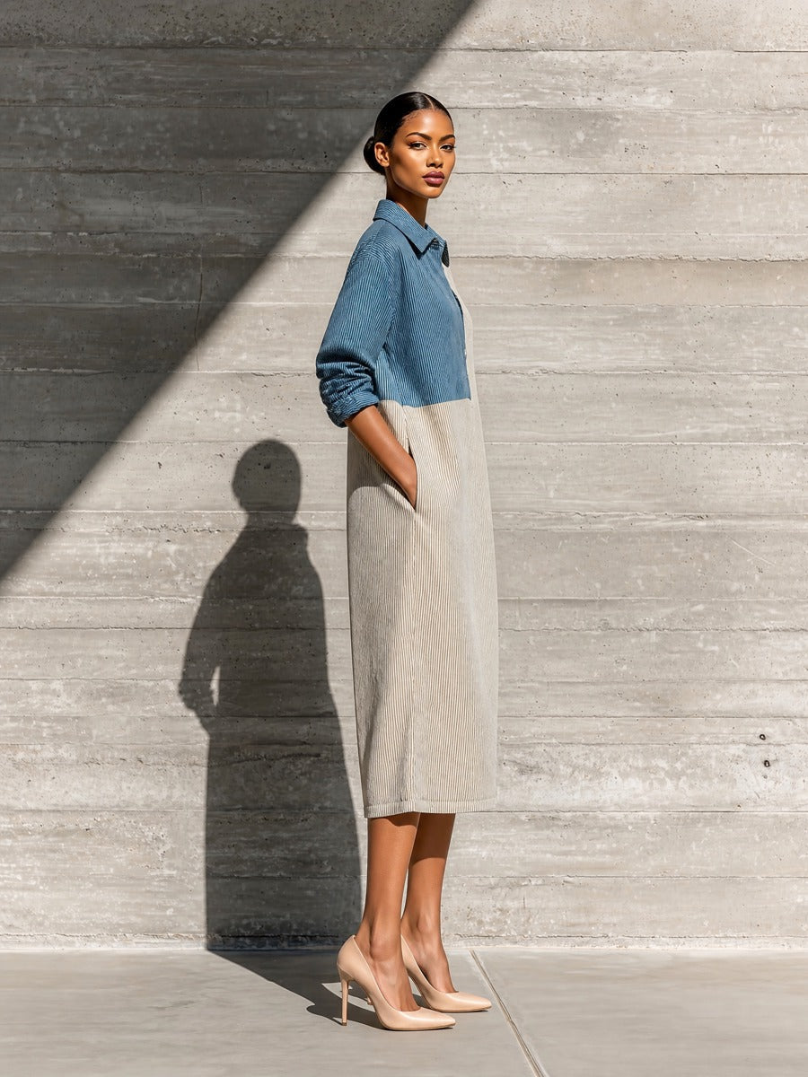 Women's Beige Long Sleeve Dress – ModClo