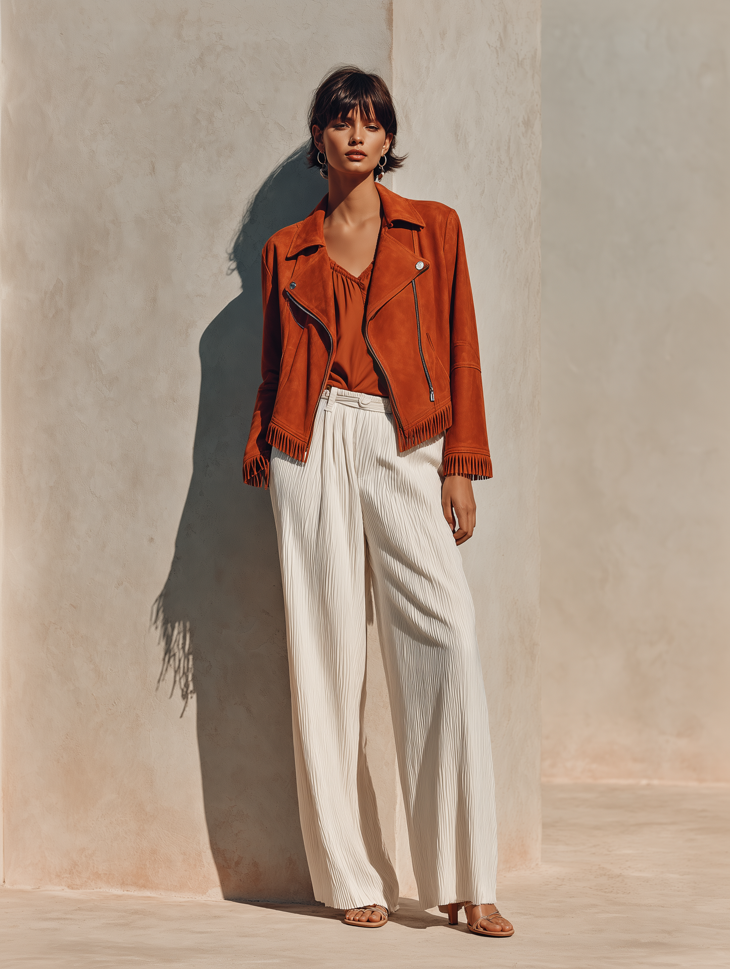 Women's Suede Lapel Fringe Jacket – ModClo