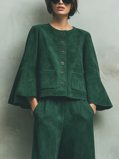 Women's Green Cape Sleeve Jacket – ModClo