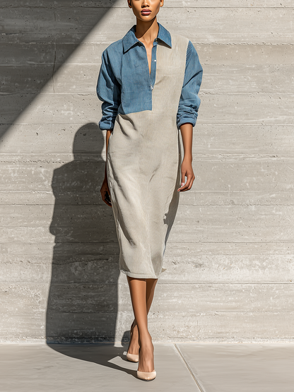 Women's Beige Long Sleeve Dress – ModClo