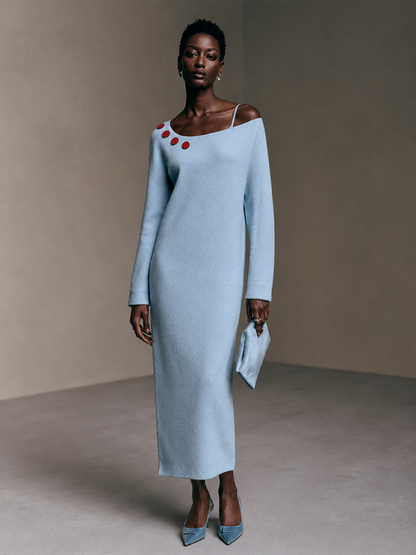Women's One Shoulder Contrast Maxi Dress – ModClo