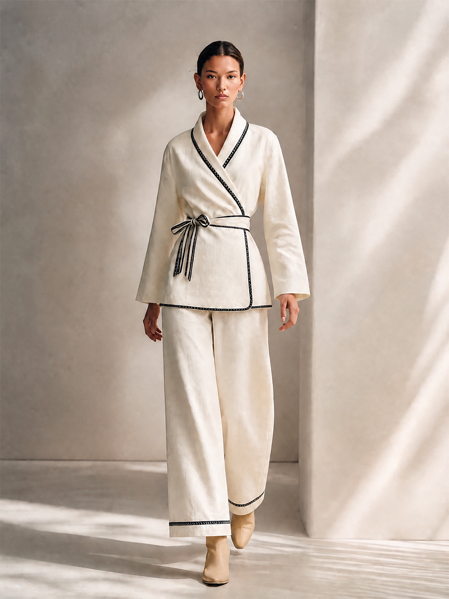 Women's Wrap Belted Two-Piece Set – ModClo