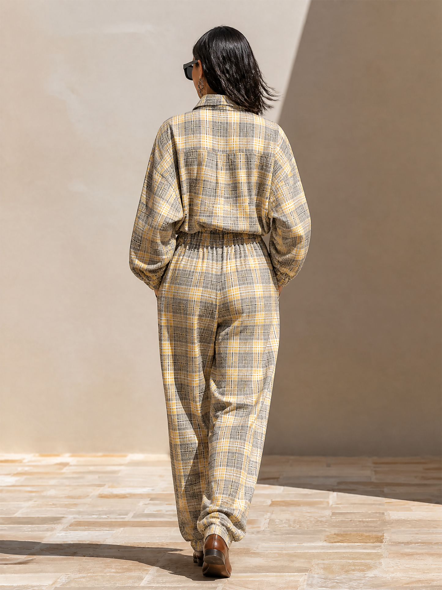 Women's Cotton Plaid Two-Piece Set – ModClo