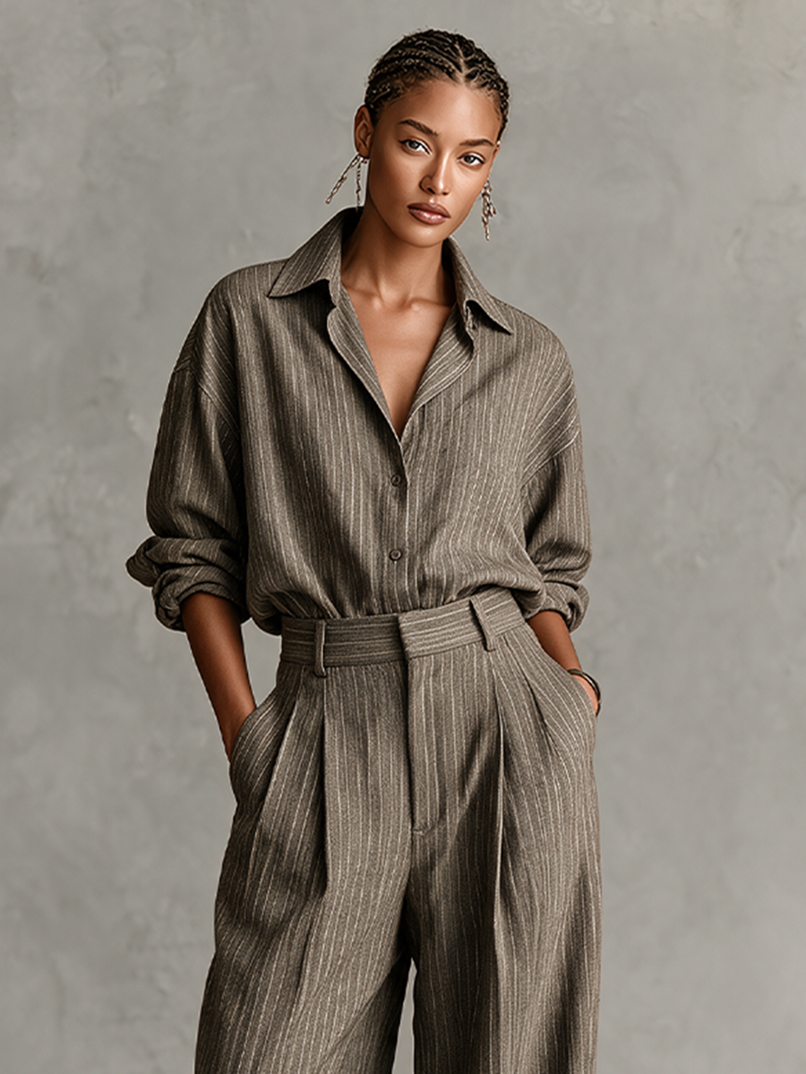 Women's Cotton Pinstripe Blend Set – ModClo