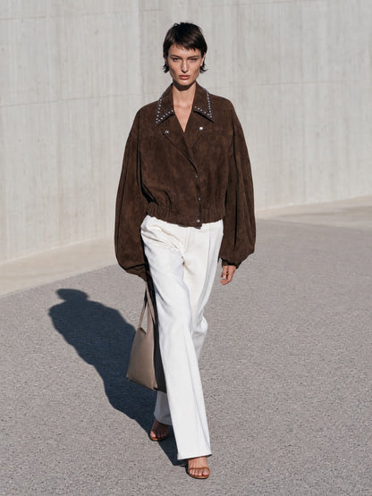 Women's Brown Balloon Sleeve Jacket – ModClo