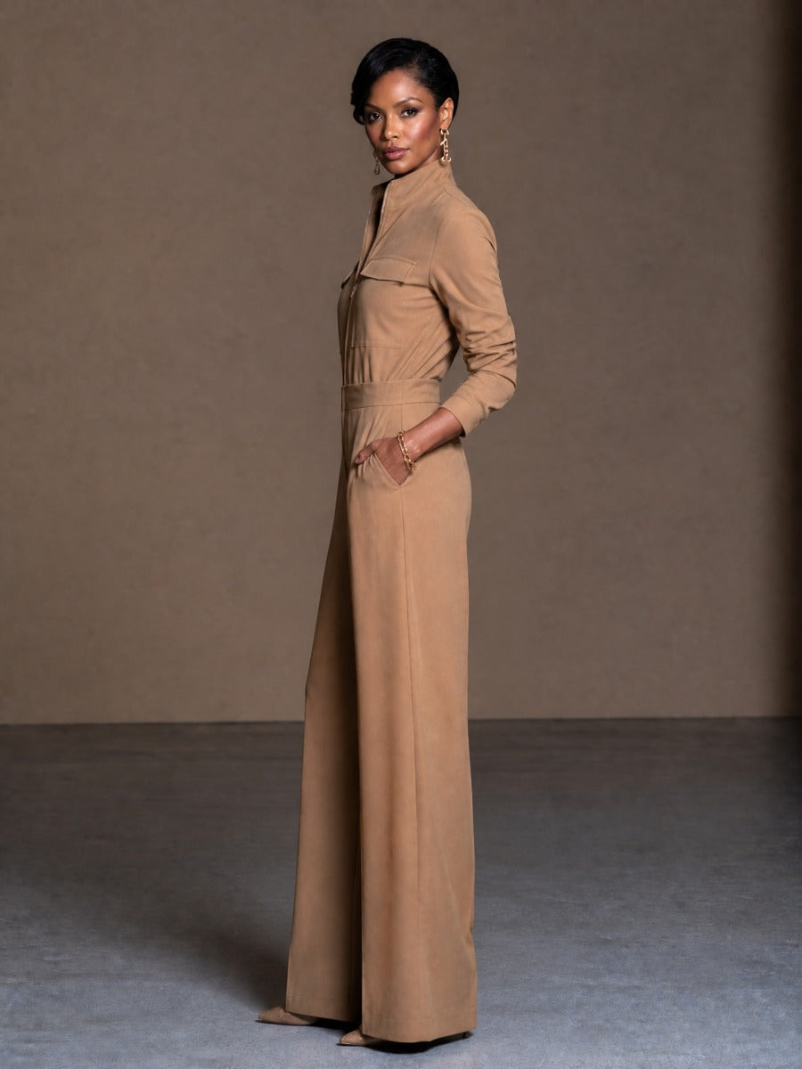 Women's Long Sleeve Zipper Stand Collar Jumpsuit – ModClo