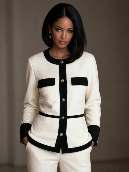 Women's Color Blocked Trim Coat – ModClo