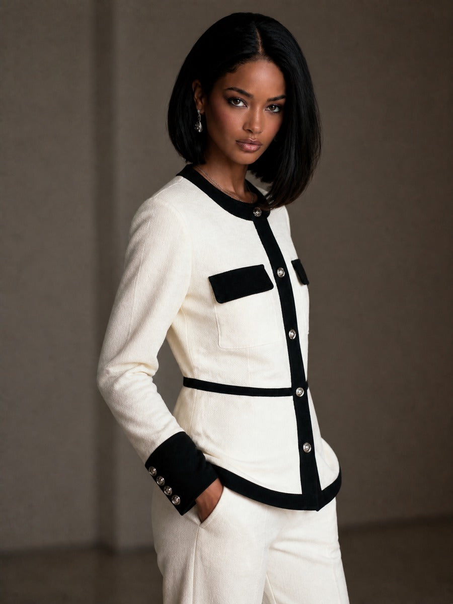 Women's Color Blocked Trim Coat – ModClo