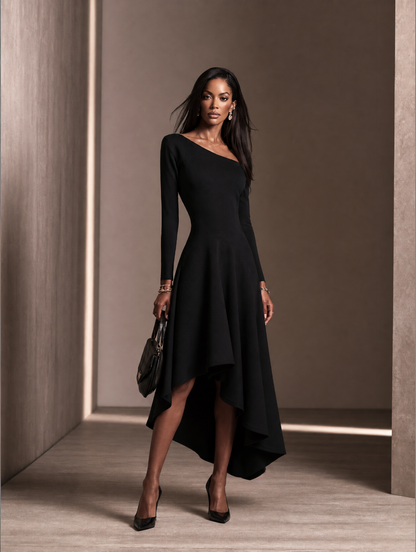 Women's Asymmetric One Shoulder Midi Skirt – ModClo