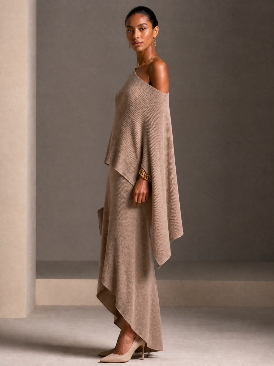 Women's Knit Asymmetric Skirt Set – ModClo