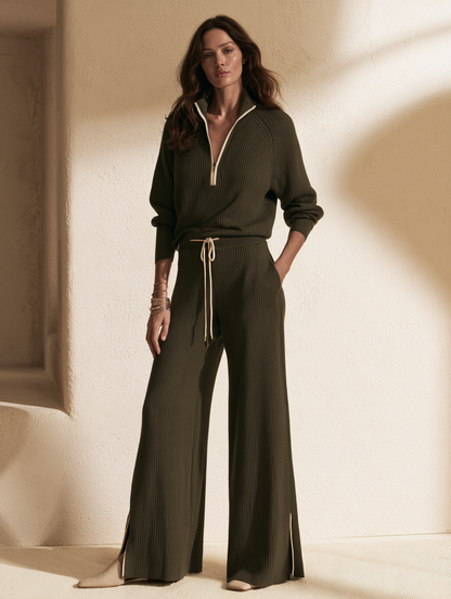 Women's Drawstring Retro Zip Trouser Set – ModClo