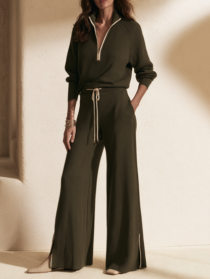Women's Drawstring Retro Zip Trouser Set – ModClo