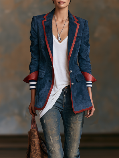 Women's Red Suede Vintage Blazer – ModClo