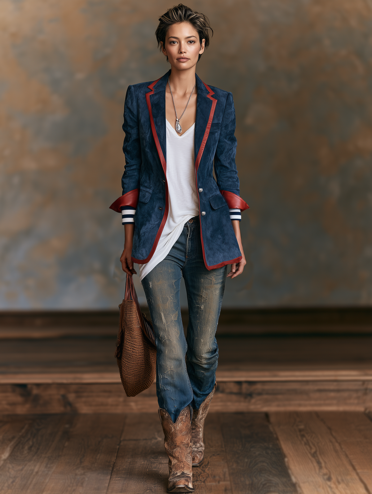 Women's Red Suede Vintage Blazer – ModClo