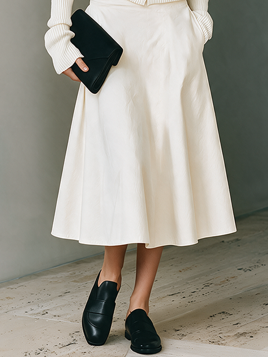 Women's White Cotton Skirt Set – ModClo