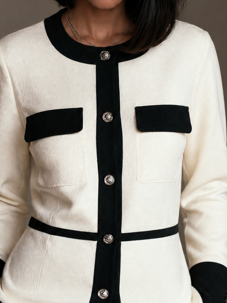 Women's Color Blocked Trim Coat – ModClo