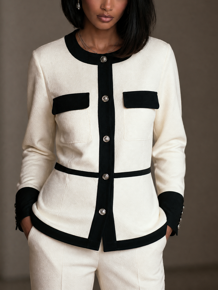 Women's Color Blocked Trim Coat – ModClo