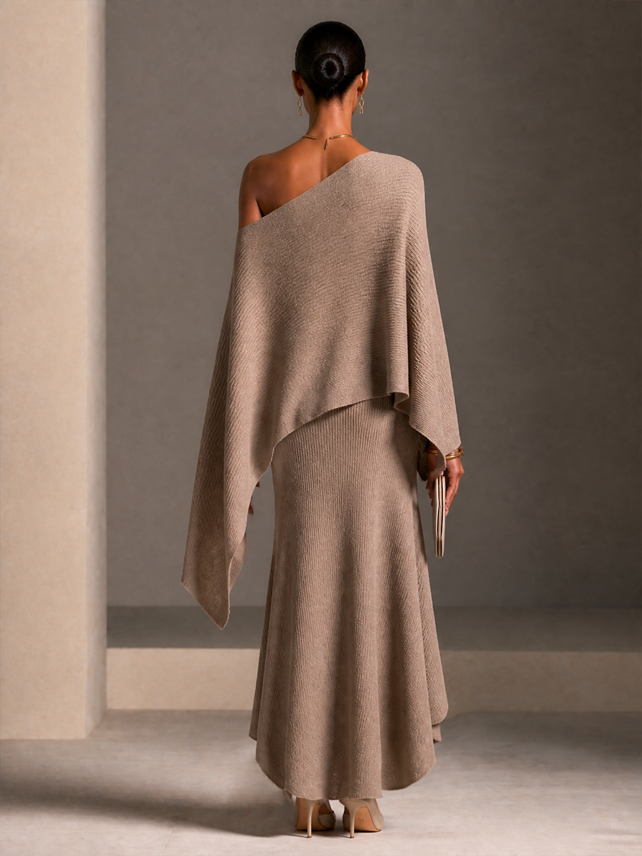 Women's Knit Asymmetric Skirt Set – ModClo