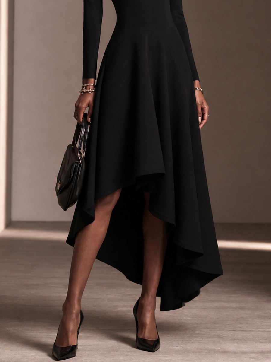 Women's Asymmetric One Shoulder Midi Skirt – ModClo