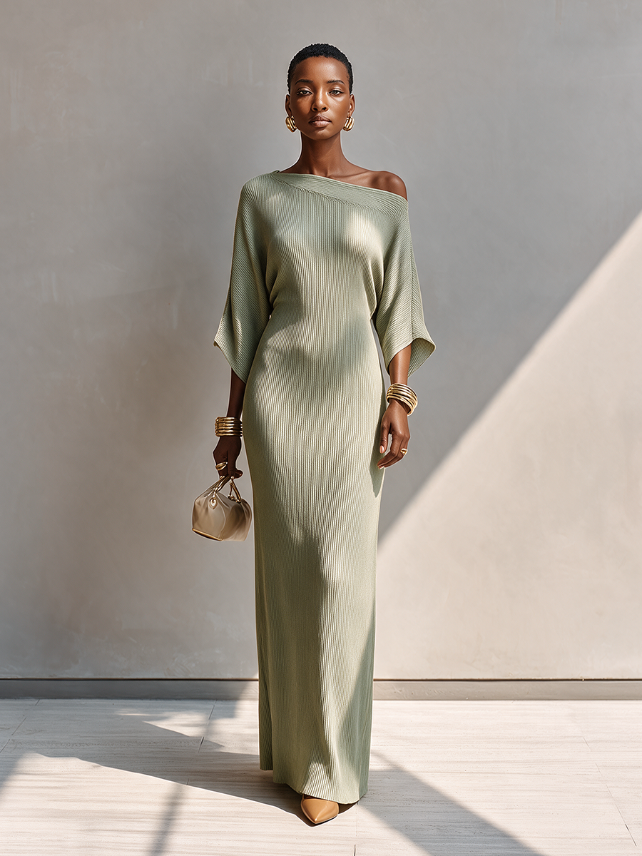 Women's Asymmetric Three Quarter Maxi Dress – ModClo