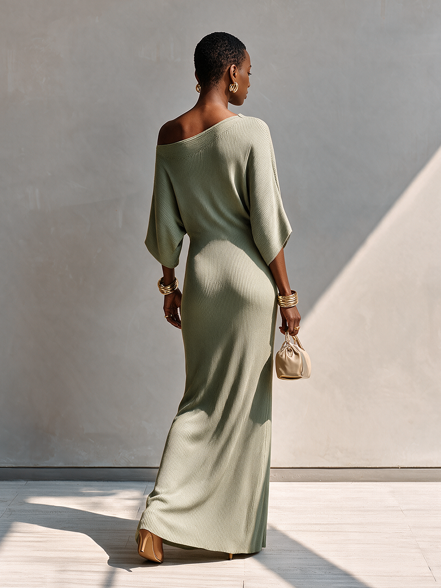 Women's Asymmetric Three Quarter Maxi Dress – ModClo