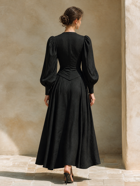 Women's Vintage Corset Detail Maxi Dress – ModClo