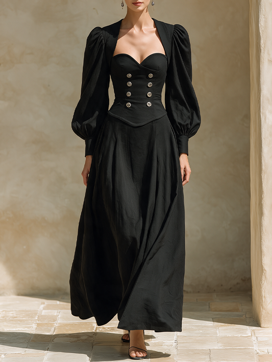 Women's Vintage Corset Detail Maxi Dress – ModClo